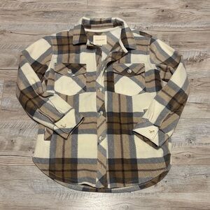Thread & Supply Cozy Plaid Shirt in Neutral Tones